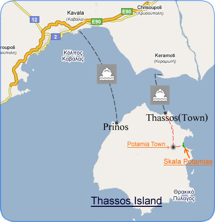 Map of Thassos