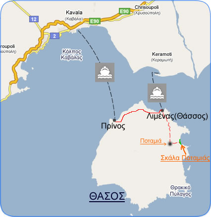 Map of Thassos